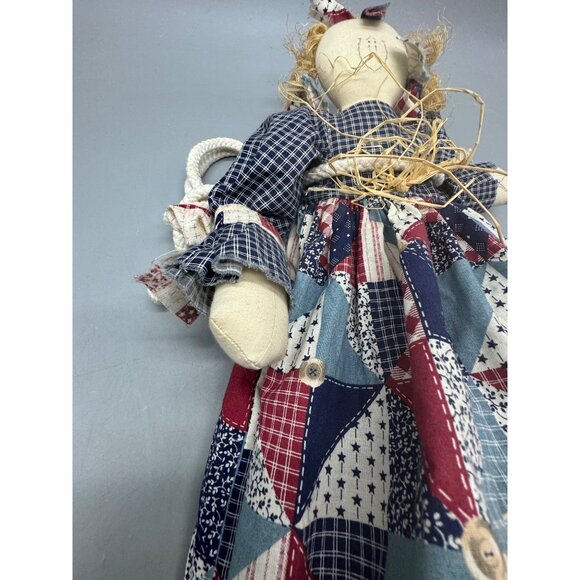 Handmade Patchwork Doll Fabric Bag With Rustic Country Style READ - Picture 4 of 8